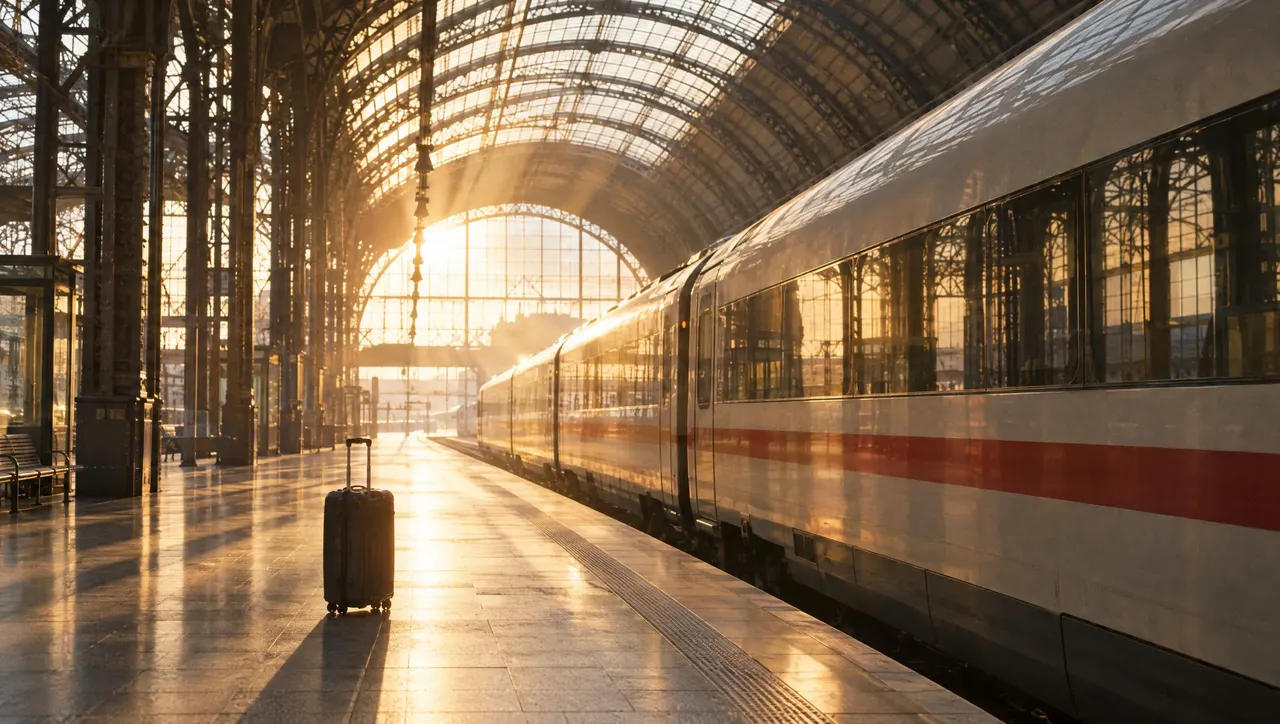 The hall of the main station in Frankfurt